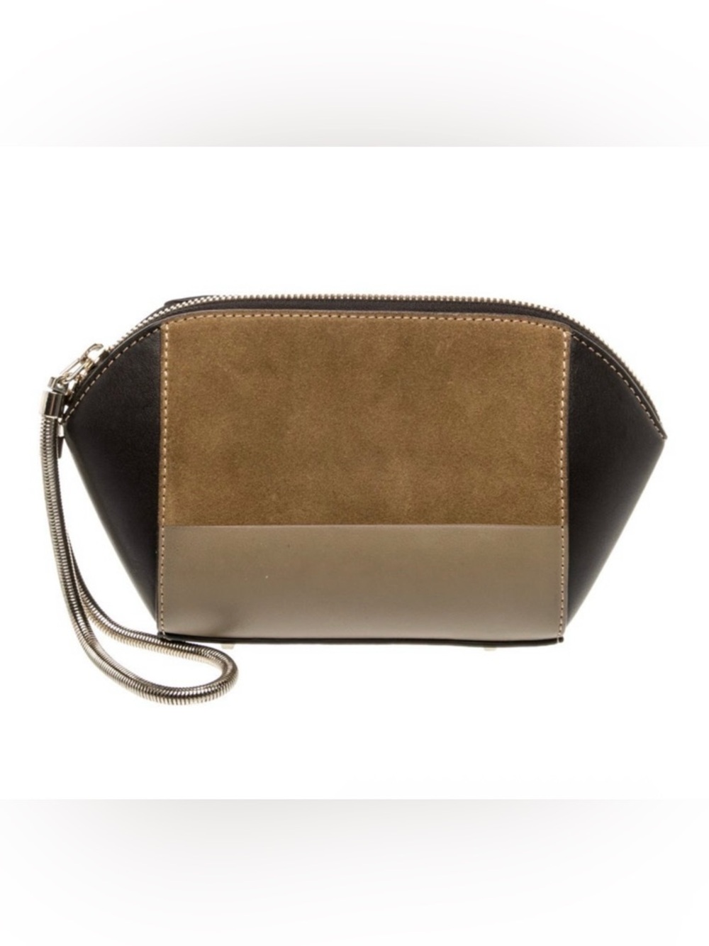 ALEXANDER WANG Chastity Suede Leather Handbag Wristlet Clutch Pouch Brown Black